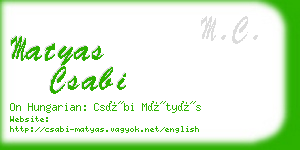 matyas csabi business card